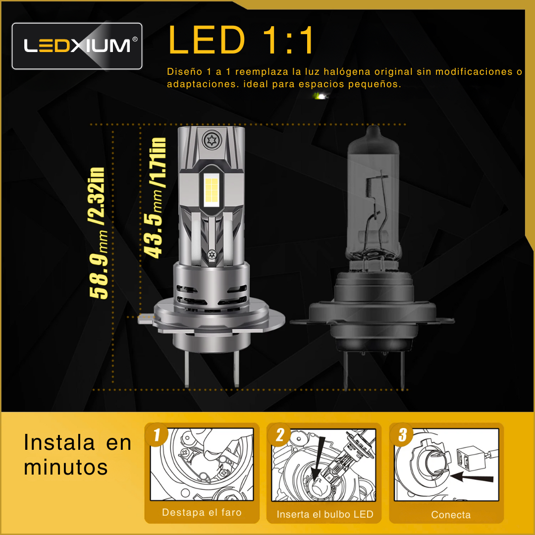 Led H7 para luces bajas de Renault Kwid para los años 2023 2024 2025