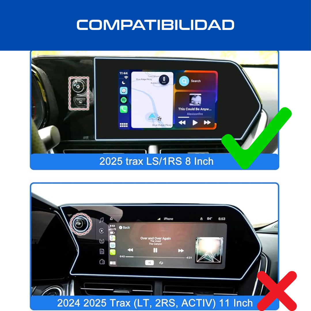 Protector pantalla para Chevrolet Trax LS 2024 2025