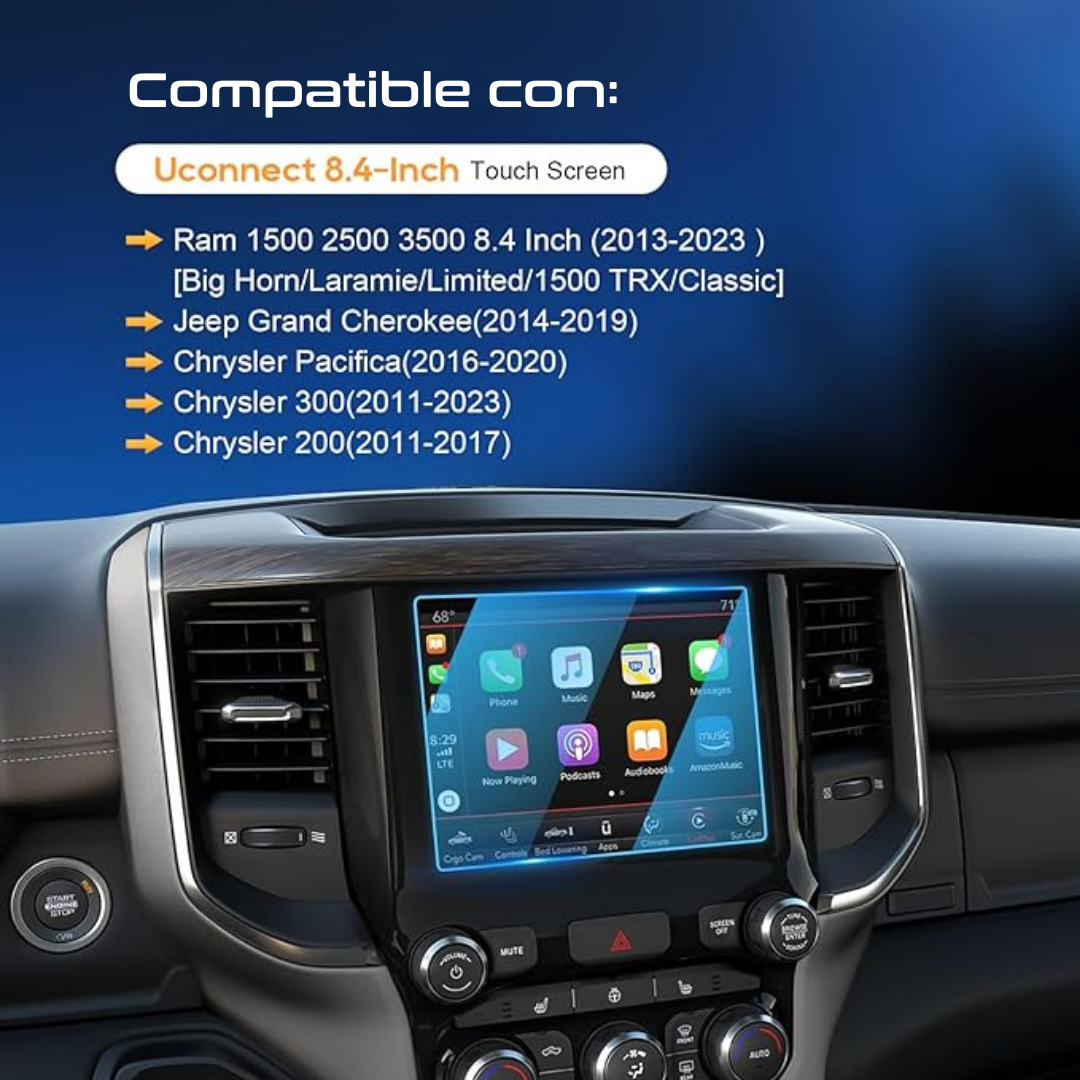 Protector Pantalla Cristal Ram Jeep Chrysler 2013-2023