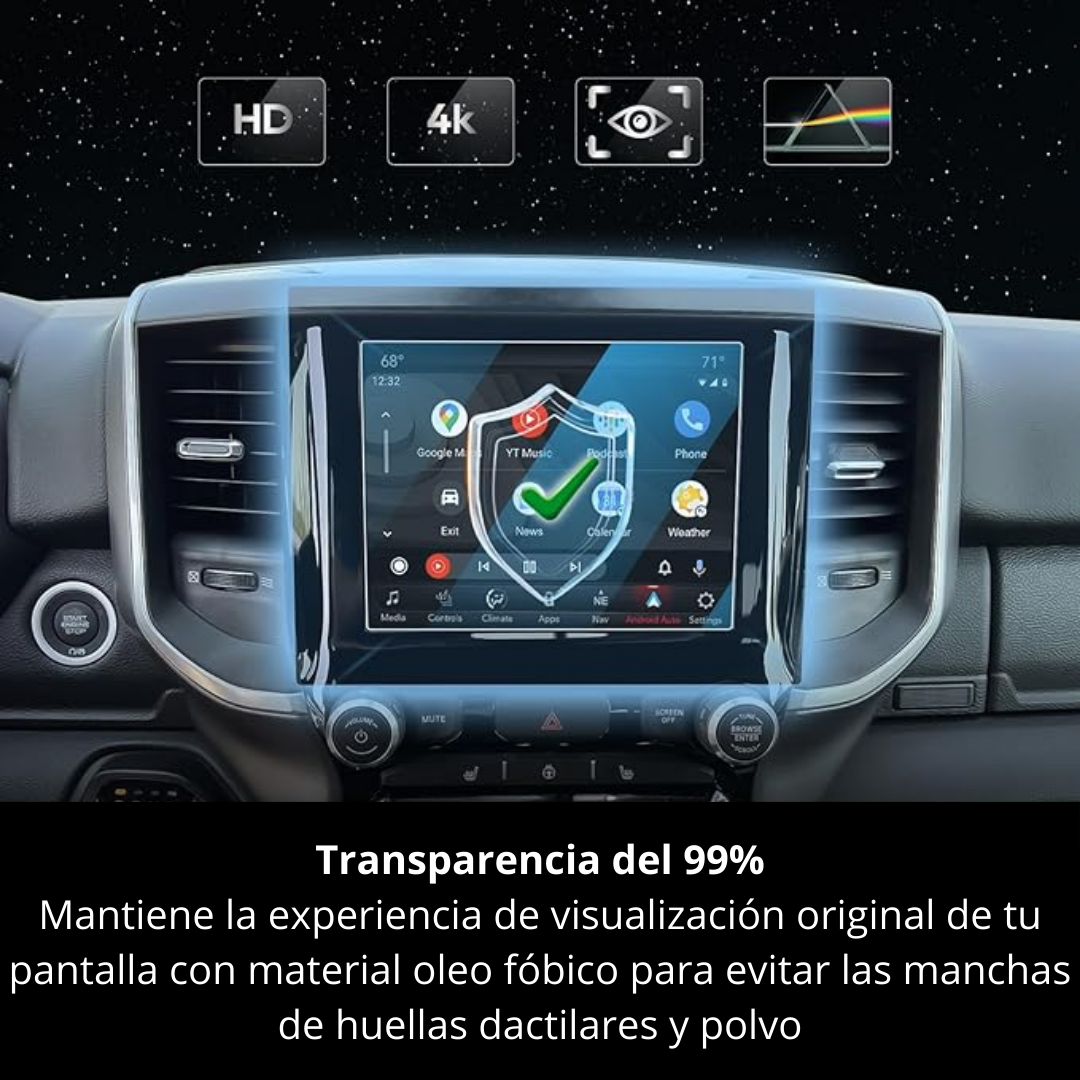 Protector Pantalla Cristal Ram Jeep Chrysler 2013-2023