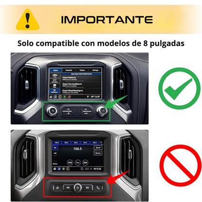 Protector Pantalla vidrio 8 GMC Sierra 1500 2019 al 2022