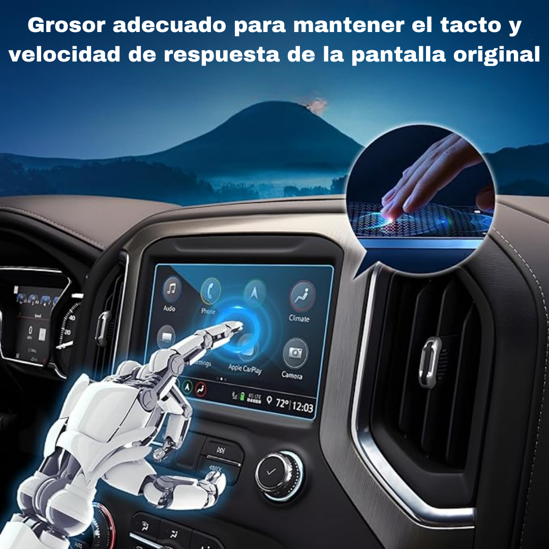 Protector Pantalla vidrio 8 GMC Sierra 1500 2019 al 2022